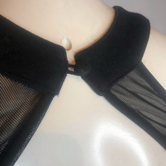 Black Mesh Block Bodysuit - Picture 10 of 13